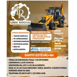SANTO ESTEVÃO-BA | CURSO OPERADOR DE MÁQUINAS PESADAS✅🚜