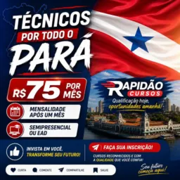 TÉCNICOS POR TODO PARÁ R$ 75,00 em até 7 meses