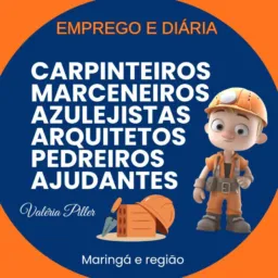 👷🏻‍♂️🪚MÃO DE OBRA
🛠️EMPREGO E DIÁRIA
📍 Maringá e região