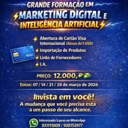 INSCRIÇÕES ABERTAS DA FORMAÇÃO EM MARKETING DIGITAL E IA 🧐🤖🥇