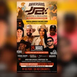 2️⃣4️⃣DE MAIO DOMINGO AGORA ANIVERSÁRIO DA PRODUTORA JJB EVENTOS NO VIA PARK 4 BANDAS TOPS DJ E BINGO