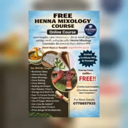 Free Henna Mixology 3 Days Course with post Certificate ✨