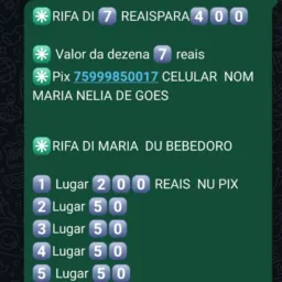 RIFA DI 7 REAIS PRA 400