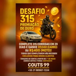 Desafio 315 premiação de ouro