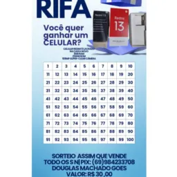 Rifa Celular Redmi 13 Lacrado na Caixa🙌🙏