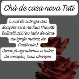 Chá de casa nova Tati Califórnia