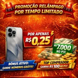 PROMOÇÃO RELÂMPAGO – :⭐ 10 números → R$ 2,50
🔥 50 números → R$ 12,50
🚀 100 números mais → R$25reais