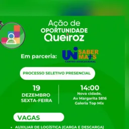Vagas Queiroz 19/12 as 14h