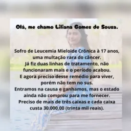 Rifa em prol da Liliana