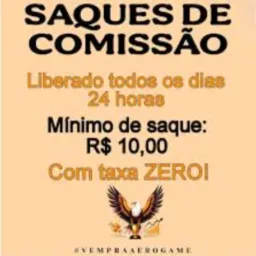 Aerogame Saques 24 horas por dia👊🏽😎🚀🦅🦅🦅🦅