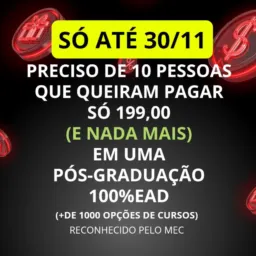👩🏻‍🎓👨🏽‍🎓 PÓS GRADUAÇÃO A 199 - ATÉ 30/11 📲