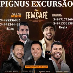 🚎EXCURSÃO TOP PARA OS SHOWS DE GRAÇA EM PATROCÍNIO - FEMCAFÉ🍻🥂
VALORES DE R$60 a R$75 REAIS 🍾💥🥂🥃🍺
