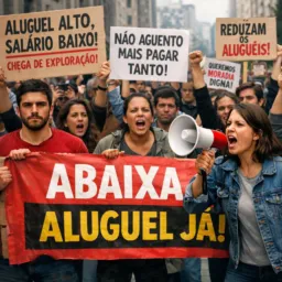 Protesto a favor de abaixar o valor dos aluguéis RV