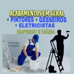 🖌️👨🏻‍🎨 PINTORES, GESSEIROS, ELETRICISTAS
🚪EMPREGO FIXO & DIÁRIA 
📍 Maringá e região