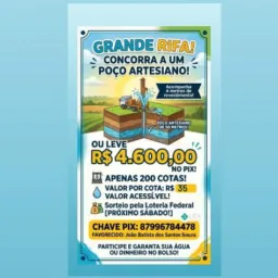 Rifa de um poço artesiano de 50 metros é 4 metros de revestimento
