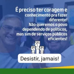 Gratidão pelos 658 votos de confiança e esperança.