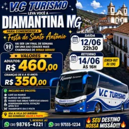 dia 12 a 14/06 Diamantina Mg venha comemorar o dia dos Namorados