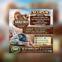 Excursão para o 35º desfile de carreiros de Congonhal-mg dia 31 de maio de 2026. Domingo.