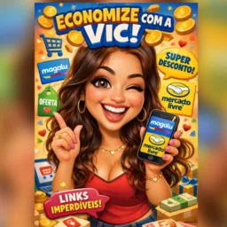 Economize com a Vic 💙Magalu e Mercado Livre💛