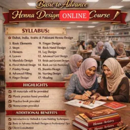 2 MONTHS BASIC TO ADVANCED HENNA DESIGNING COURSE