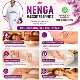 NENGA MASSOTERAPEUTA AGENDE O SEU HORÁRIO DE SEGUNDA A DOMINGO APATIR DAS 10 HORAS DA MANHÃ ÀS 18HRS