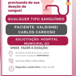 Doação de sangue ao bola
