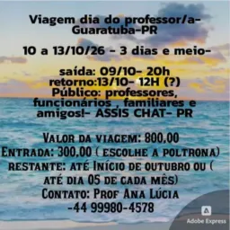 Viagem Guaratuba- INTERESSADOS- 10 a 13/10/26- Guaratuba