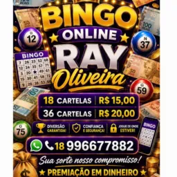 💵💰BINGO ON-LINE RAY OLIVEIRA💵💰 PREMIAÇÃO EM DINHEIRO