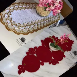 Rifa de dois trilhos de mesa de croche
