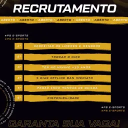 RECRUTAMENTO PS E-SPORTS