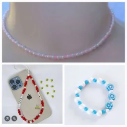 De lembrancinha de aniversário colar pulseira telefone e pulseira de  braço  de miçanga