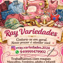 Ateliê das variedades, e confecção, Ray, temos muitas novidades, venha nos visitar