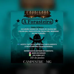 Excursão para a cavalgada a forasteira em campestre mg domingo dia 29 de junho de 2025.