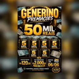 SORTEIO DIA 06/06/ 80 MIL REAIS