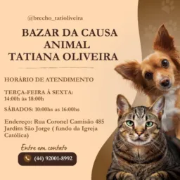 BRECHÓ- CAUSA ANIMAL, TATIANA 🐶🐱🐶🐱
