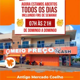 MERCADO MEIO PREÇO CASH ABERTO ATE AS 21:00 HRS. ZAPP 66 99605.9204