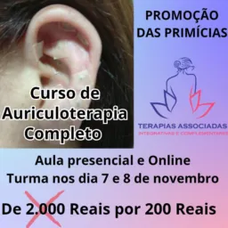 Curso AURICULOTERAPIA -  promoção das PRIMÍCIAS