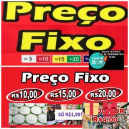 De 0.25 centavos a 25 reais grupo preço fixo