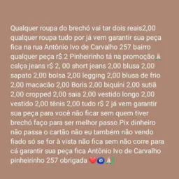 Brechó tudo da real qualquer brechó da lu peça 2,00🧿