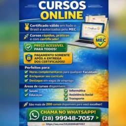 🚀 Cursos rápidos, práticos e com certificado!