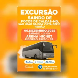 Excursão para o tardezinha Thiaguinho em Ribeirão Preto-sp na arena nicnet dia 06 de dezembro de 25.