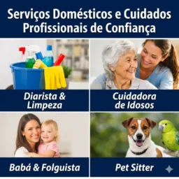 #MGA 100 Free Lancer/Diarista: Limpeza; Cuidador de Idoso; Babá; Pet Citter ll