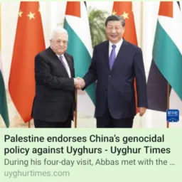 Palestinians are Unlawfully Supporting China's Uyghur Genocide for China's Money 💰