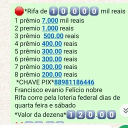Rifa de 120 pra 10.000 mil
