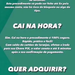 Cartão 💳🗃️ e Pix direto na sua conta 🤝