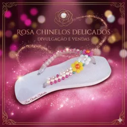 Rosa chinelos delicados