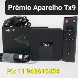 🤩 Rifa super prêmio! 😍
*Detalhes da rifa:*
- Aparelho Tx9 completo com 1 ano de todos os canais li