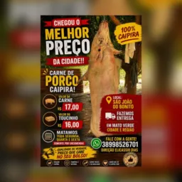 Venda de carne porco 🐖 levo até vc carne 17,00 toucinho 16,00
