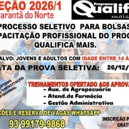 BOLSAS DE CAPACITAÇÃO PROFISSIONAL PARA GUARANTA