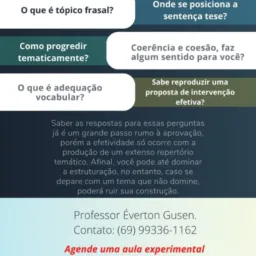 Treino de redação.
